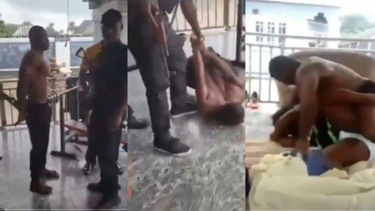 Police arrest muscular Nigerian man caught assaulting&nbsp;woman